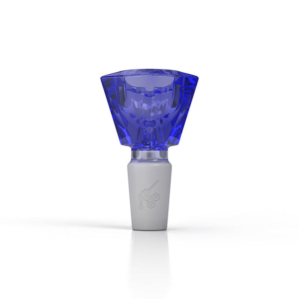 HONEYBEE HERB GLASS FLOWER BOWL (FB-4) BLUE- 14MM MALE