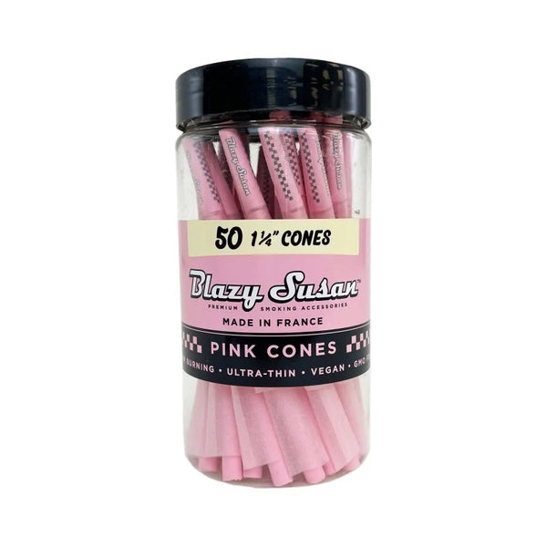 BLAZY SUSAN PINK 1 1/4" CONES 50 CT