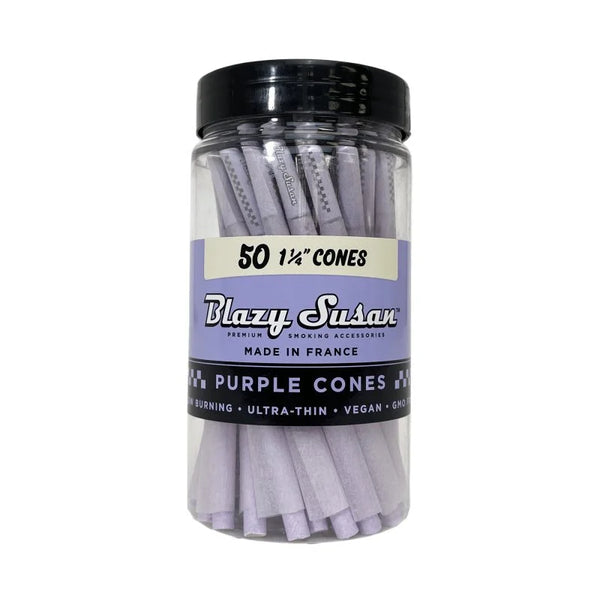 BLAZY SUSAN PURPLE 1 1/4" CONES 50 CT