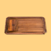 MARLEY NATURAL WOODEN ROLLING TRAY WITH SCRAPER