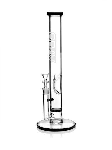 grav large black accent straight base w/ disc water pipe